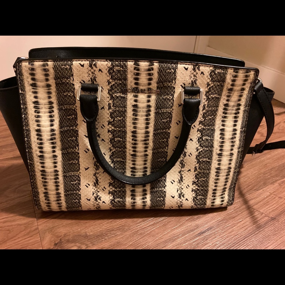 Michael Kors Snakeskin Satchel EUC